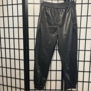 ZARA Women’s Faux Leather Black Joggers Small